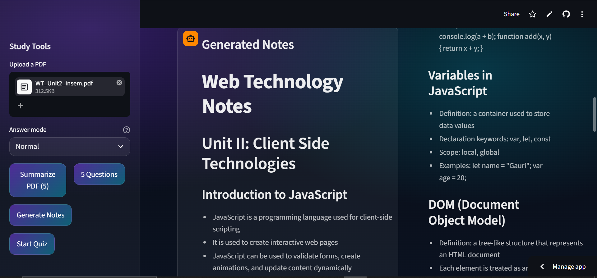 AI Notes Generation